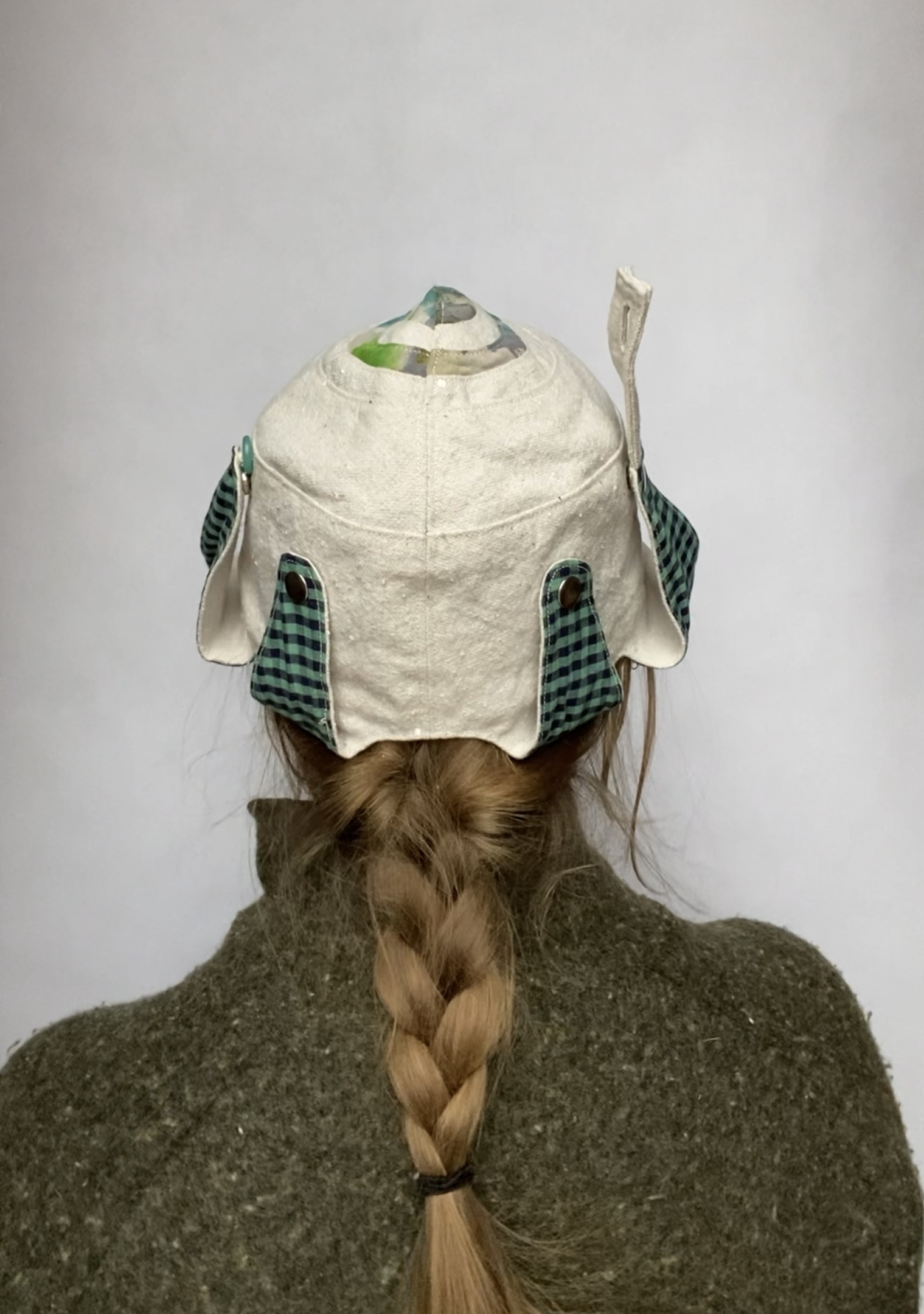 Teal and cream fabric aviator - Image 4