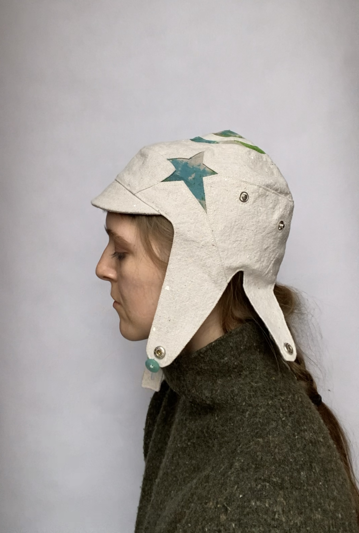 Teal and cream fabric aviator - Image 5