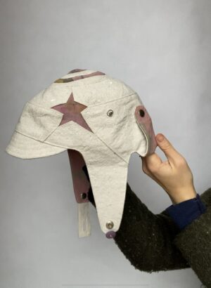 Pink and cream fabric aviator