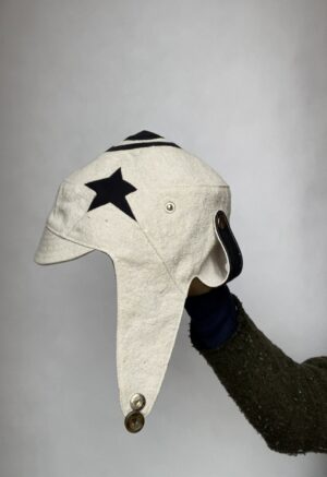 Dark blue and cream fabric aviator