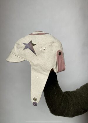 Purple, pink, and cream fabric aviator